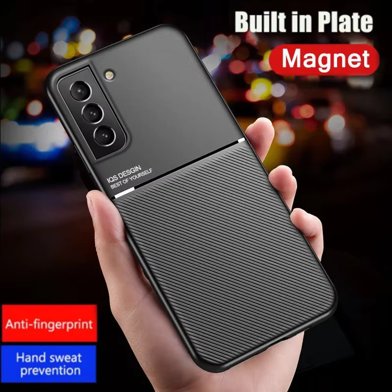 Stoßfeste Magnetische Autotelefonhülle für Samsung Galaxy S25 Ultra S24 S23 S22 S21 S20 Note 20 10 9 in Schwarz mit integrierter Metallabdeckung - Bild 2