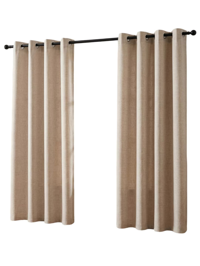 CENTURyMiG Leinenvorhang in Beige, halbtransparenter Sichtschutz im modernen koreanischen Stil für Wohnzimmer und Schlafzimmer, B: 100 cm, H: 200 cm - Bild 2