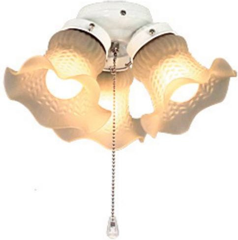 CasaFan Deckenventilator-Leuchte 3 WE 3 TULPEN in Weiß mit mattem Glas und Zugkette - Bild 1