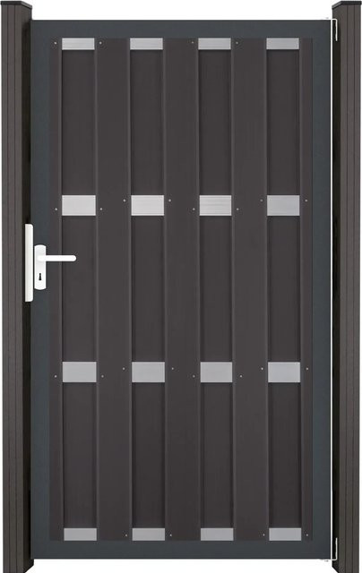 GroJa Fertigzaun-Tor DB703 BPC in Anthrazit, Breite: 100 cm, Höhe: 180 cm, Ausführung: Linksdrücker - Bild 1