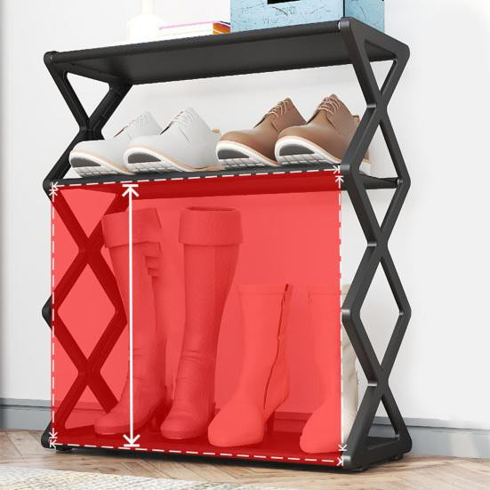 Zhouyuhaoh Schuhregal mit 4 Ebenen, freistehendes Schuhregal in Schwarz für Eingangsbereich und Schlafzimmer - Bild 5