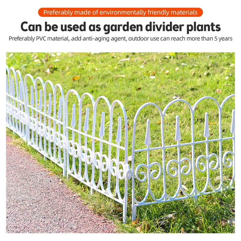 Aimo 6er-Pack Dekorativer Gartenzauneinsatz aus weißem PVC für Rasen und Blumenbeete - Bild 4