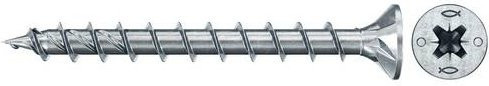 Fischer Power-Fast II CZF Spanplattenschrauben mit Kreuzschlitz Pozidriv, Durchmesser: 6 mm, Länge: 40 mm, Stahl galvanisch verzinkt, 200 Stück - Bild 1