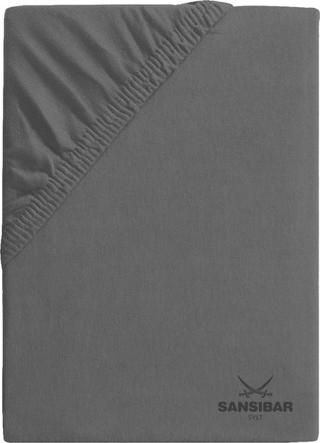 Boxspringbezug SANSIBAR Jersey aus Baumwolle, Grau, B/T: 140 x 200 cm - Bild 1