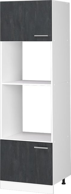 Vicco Mikrowellenschrank R-Line Küchenregal modern in Schwarz und Weiß, B/T/H: 60 x 57,2 x 207 cm - Bild 1