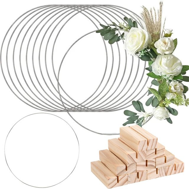 YONGSNOW Metall Blumenkranz Ring in Gold für Hochzeitsdekoration und DIY Traumfänger, Durchmesser: 10-40 cm - Bild 1