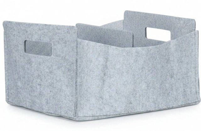 Relaxdays Zeitungskorb aus Filz in Grau, faltbar, B/T/H: 22 x 32 x 29 cm - Bild 1