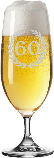 LUXENTU Biertulpe Pilsglas mit Gravur 60. Jubiläum, transparent, 360 ml - Bild 1