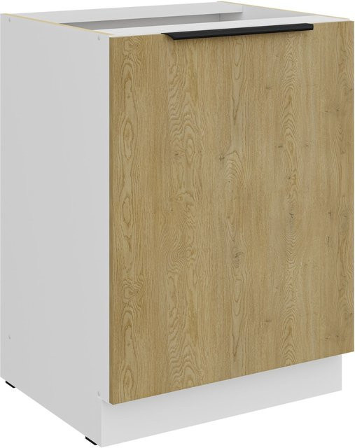 Küchen Unterschrank CREMONA in Eiche und Weiß mit Einlegboden, Breite: 60 cm - Bild 1