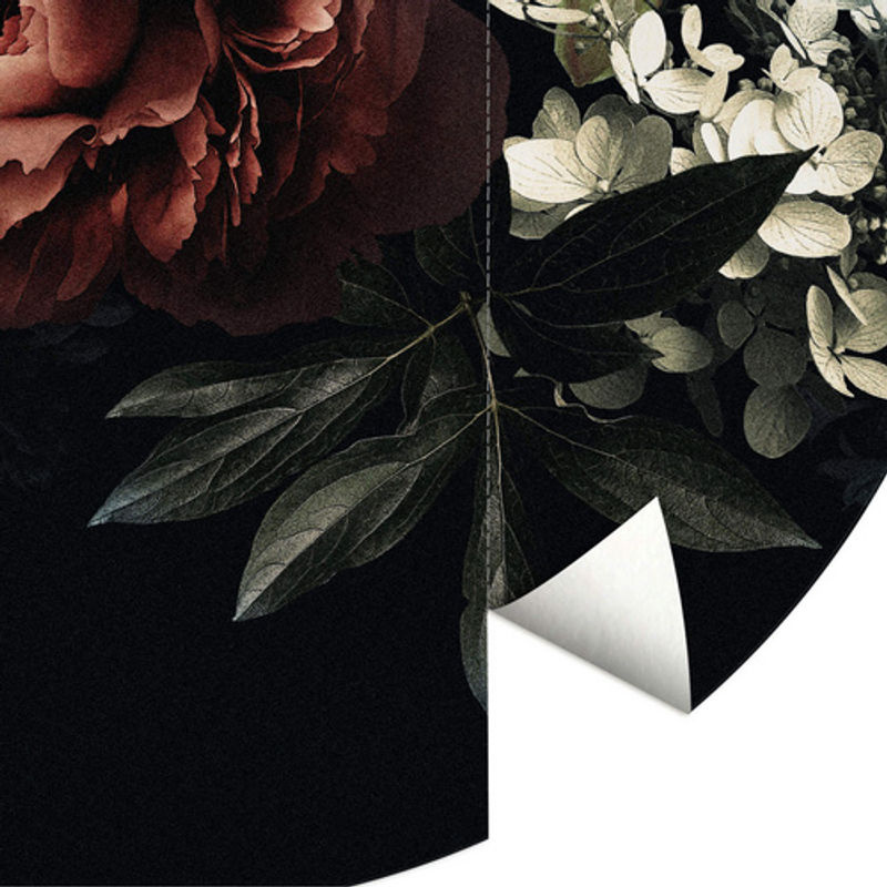 K&L Wall Art Vliestapete Runde Vliestapete Vintage Rosen Blumenbouquet, mehrfarbig, matt, B: 153 cm, H: 140 cm - Bild 2