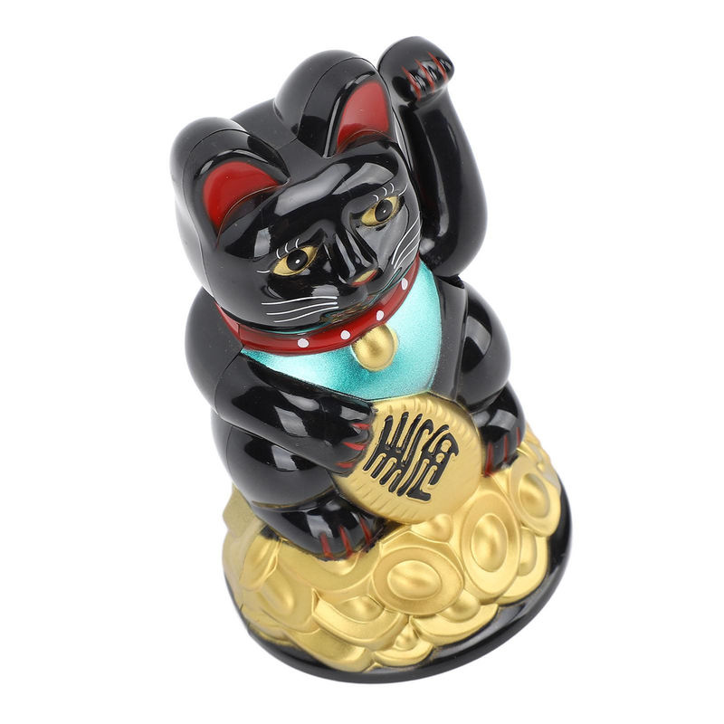 Tooarts Glückskatze-Ornament in Schwarz, batteriebetrieben, Höhe: 11,4 cm - Bild 7