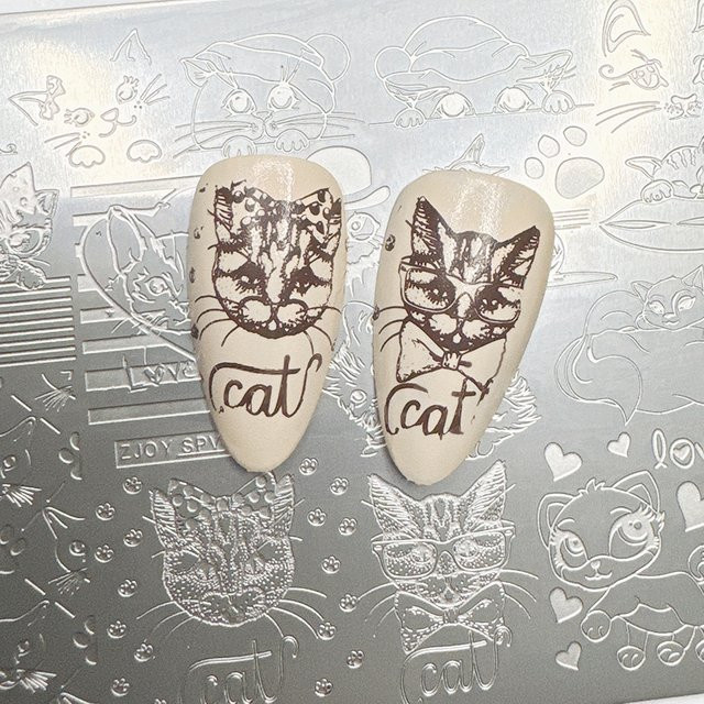 Xmq Nail Art Stempelplatten, Katzen Bild Vorlagen - Bild 1