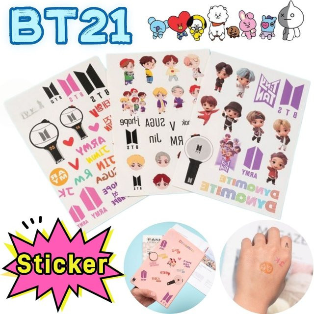 LINE FRIENDS BT21 Chimmy Shooky Tata Cartoon Wasserfeste Tattoo-Aufkleber - Bild 1
