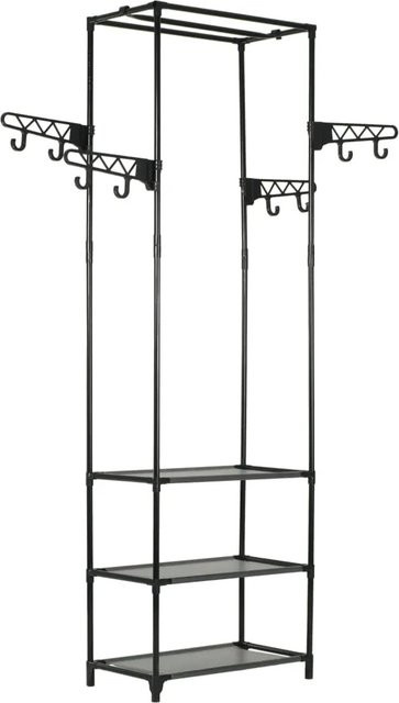 vidaXL Kleiderständer aus Stahl und Vliesstoff in Schwarz, B/T/H: 55 x 28,5 x 175 cm - Bild 1
