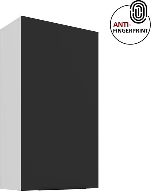 ARIA Hängeschrank Schwarz Matt mit Einlegeböden Höhe: 90 cm, Breite: 60 cm - Bild 1