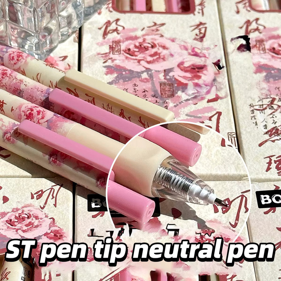 4-teiliges Set Schmetterlingsstifte in Rosenform mit Druckknopf in Pink für Tagebücher und Schulbedarf - Bild 4