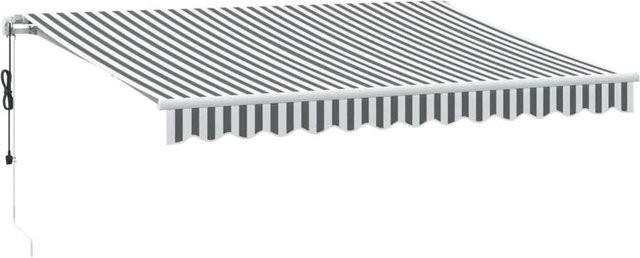 vidaXL Automatische Markise in Anthrazit und Weiß aus Aluminium und Polyester, B: 350 cm, T: 250 cm - Bild 1