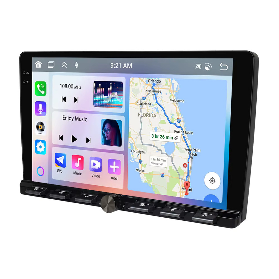 Podofo 2DIN Intelligentes Autoradio mit 6GB RAM und 128GB Speicher, Kabelloses Carplay, Android Auto, Mirror Link, GPS, WIFI, Bluetooth, USB und FM/RDS in Schwarz - Bild 4