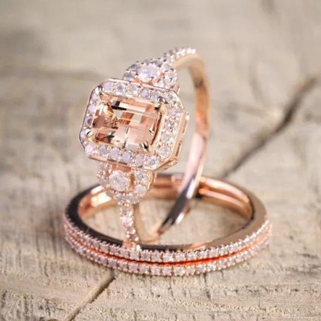 POMOiii Ringe-Set, Roségold, Zirkonia, Damen - Bild 1