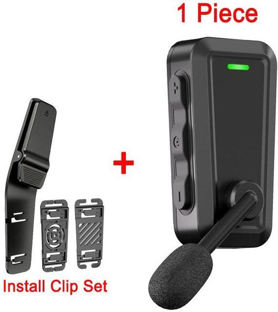KEBIDU C10 Bluetooth 6.0 Intercom Headset für Motorrad und Fahrrad, IPX5 wasserdicht, 2-Wege Kommunikation mit 520m Reichweite und 10h Akkulaufzeit, Schwarz - Bild 1