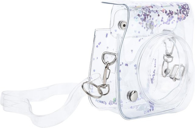 Transparente Mini-Kameratasche aus PVC mit Schultergurt für Fujifilm Instax Mini 1198, Lila Violett - Bild 1