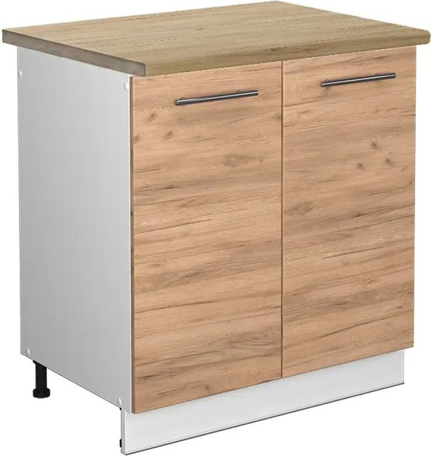 Vicco Spülenunterschrank Fame-Line Goldkraft Eiche/Weiß, B/T/H: 80 x 60 x 82 cm - Bild 1