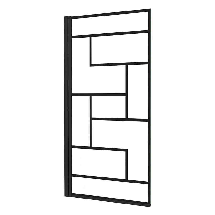 AICA Badewannenfaltwand in Schwarz Kariert aus Glas, Breite: 80 cm, Höhe: 140 cm, Stärke: 4 mm - Bild 2