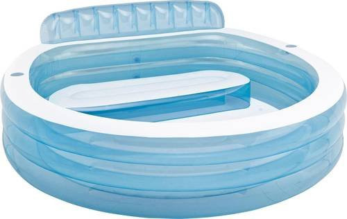 Intex Family Lounge Pool Sitzbank 57190NP, aufblasbare Sitzbank in Blau, B/T/H: 640 x 32 x 640 cm - Bild 1