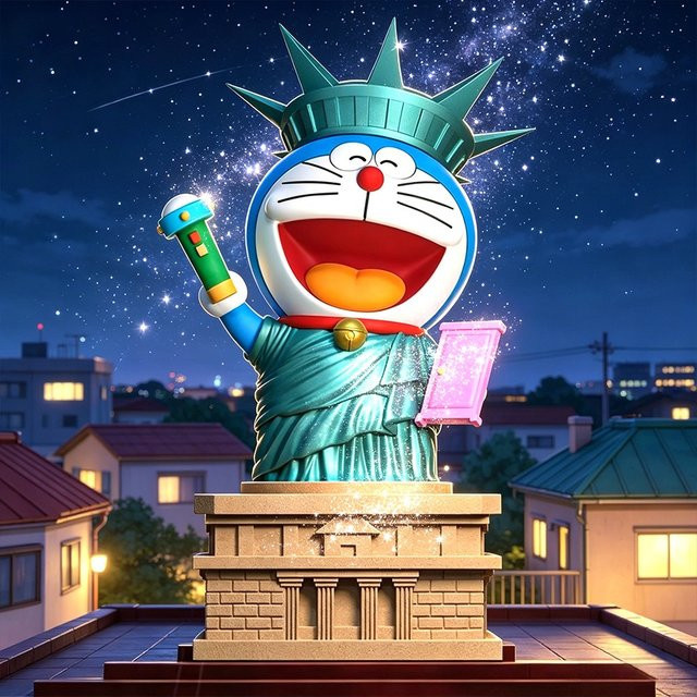 Bandai Doraemon Cosplay Freiheitsstatue, Actionfigur, Einzelfigur, Bunt / Mehrfarbig - Bild 1