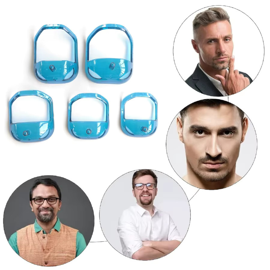 Bartformwerkzeug Set, 5 Stück, blau und transparent, für Herren - Bild 2