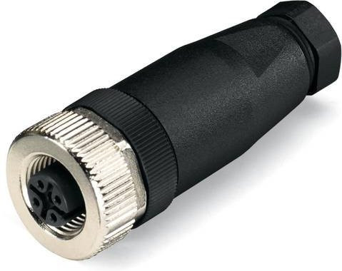 WAGO 756-9213/040-000 Sensor-Aktor-Steckverbinder M12 Buchse gerade unkonfektioniert 4 Polzahl Schwarz - Bild 1