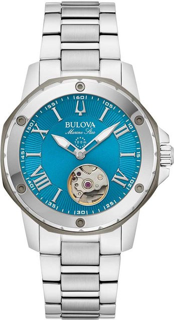 Bulova Damenuhr Marine Star, Automatik, Edelstahl, blau, 35 mm, 10 ATM - Bild 1