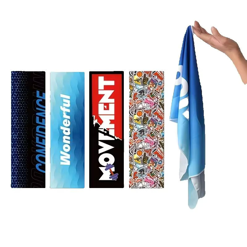 WRELS Mikrofaser Handtuch für Sport und Schwimmen, schnelltrocknend und atmungsaktiv, Blau und Schwarz - Bild 2