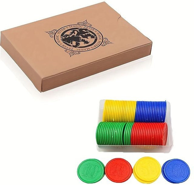 SZ-Damai Poker, Kartenspiel und Chips, 2-teiliges Set, beige - Bild 1