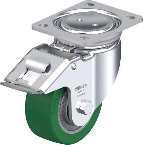 Blickle Lenkrolle LUH-GST 127K-FI mit Feststeller in Grün und Silber, Rad-Durchmesser: 125 mm, Tragfähigkeit: 450 kg - Bild 1