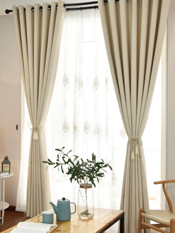 CENTURyMiG Verdunkelungsvorhang in Beige, moderner Stoff-Vorhang mit Ösen für Wohnzimmer und Schlafzimmer - Bild 2