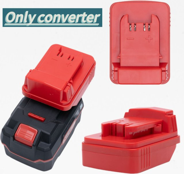 Parkside Akku-Adapter für Lidl X20V Li-Ion Akkus zur Konvertierung auf Milwaukee 18V Elektrowerkzeuge, Farbe: Rot - Bild 1