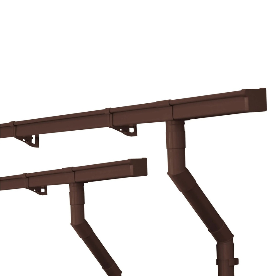 INEFA 2x Dachrinnen Set Kastenrinne aus Kunststoff in Dunkelbraun, NW 68/68mm, 2x 4m - Bild 2