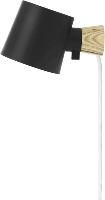Normann Copenhagen Rise Wandleuchte aus Eschenholz und Metall in Schwarz, verstellbar, E14 - Bild 1