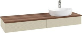 V&B Waschtischunterschrank Antao mit Frontstruktur und Beleuchtung in Weiss, B: 160 cm, T: 50 cm - Bild 1