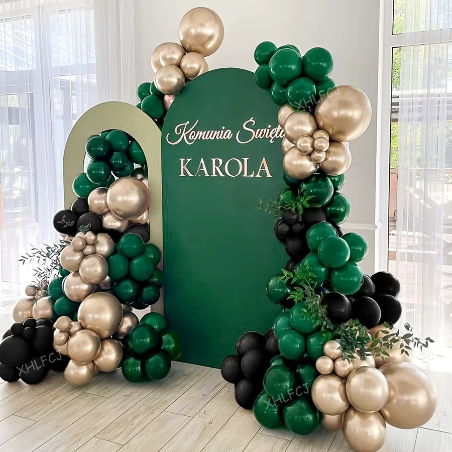 XHLFCJ Ballongirlande Set mit 116 Stück in Schwarz, Grün und Metallic Gold für Geburtstag, Hochzeit oder Jungle-Safari-Party - Bild 3