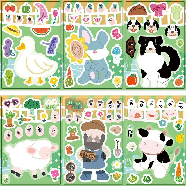 Charile Bauernhof Tiere Puzzle Aufkleber, Bunt / Mehrfarbig - Bild 1
