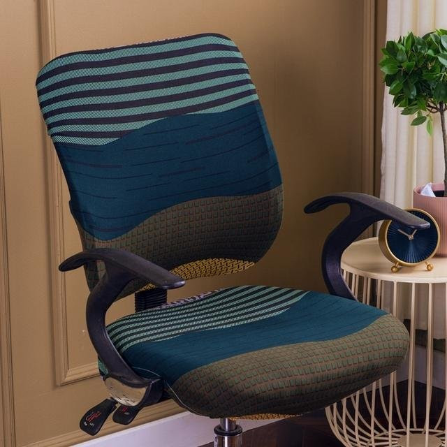 Housmife 2-teiliges Universal Split Büro Stuhl Set mit elastischer Spandex Sitz- und Rückenlehnenabdeckung, Schmutzabweisend, Mehrfarbig - Bild 1