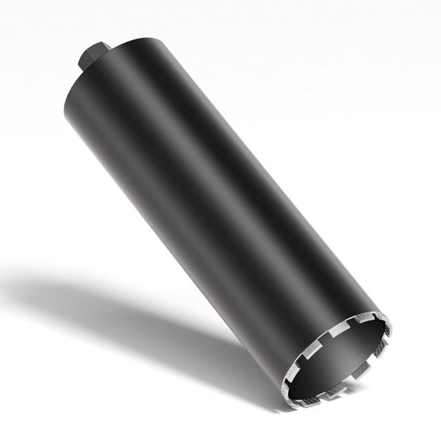 Wiltec Diamantbohrkrone Mesh für Beton, Durchmesser: 15,2 cm, Länge: 45 cm, Anschluss: 1 1/4 Zoll, Farbe: Schwarz - Bild 1