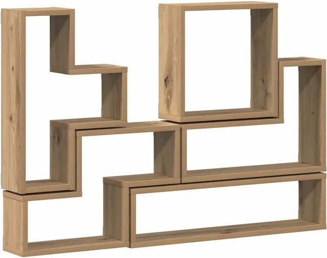 vidaXL Wandregal Artisan-Eiche, Wandmontage, Braun, B: 96 cm, H: 64 cm, T: 12 cm - Bild 1