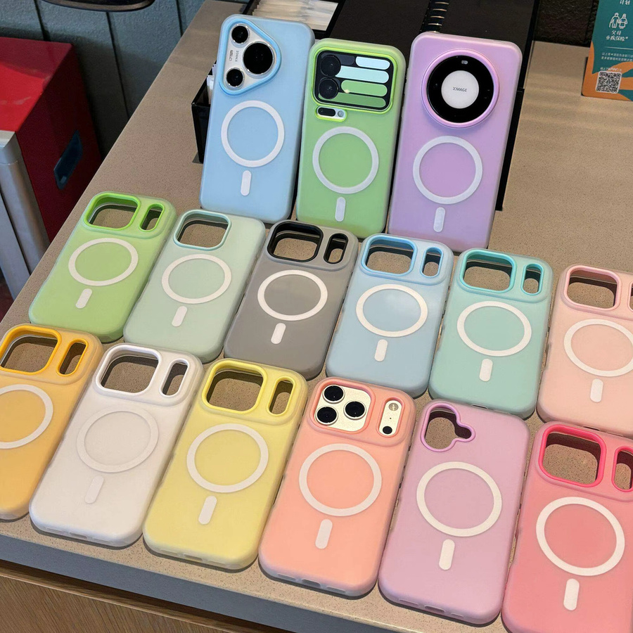 VOUVI Magnetische 2-in-1 Stoßfeste Hülle für iPhone in Pink mit kabelloser Ladefunktion - Bild 4
