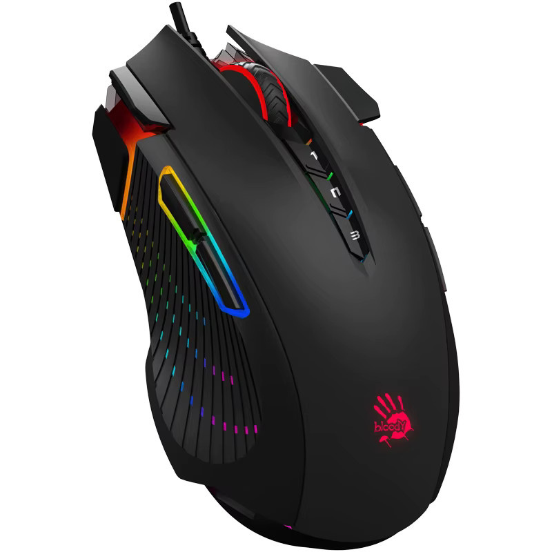Bloody J90s Gaming-Maus in Schwarz mit BC3332-S Gaming Engine, 8000 CPI und Metal X'Glide Armor Boot - Bild 3