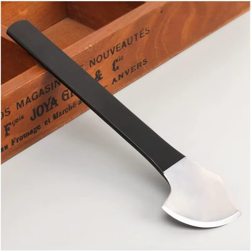 Leder-Schneidemesser für das Lederhandwerk in Schwarz mit Metallgriff zum Schälen und Basteln - Bild 3