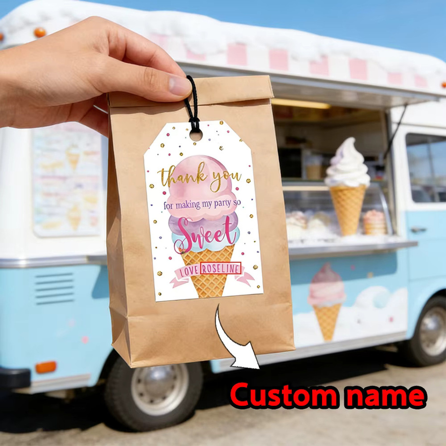 Personalisierter WEIGAO Eiscreme-Hangtag aus Papier in Mehrfarbig für Geburtstagsfeiern und Party-Souvenirs - Bild 3