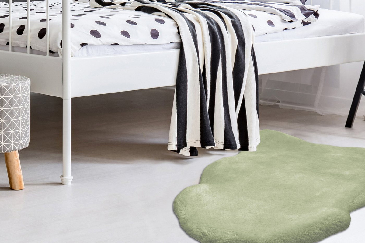 Arte Espina Hochflorteppich Rabbit Sheepskin Mint B/H/L: 60 x 3,5 x 90 cm - Bild 1